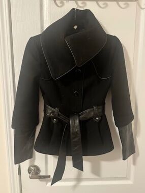 RK by Rudsak | 2-in-1 Convertible Leather & Wool Coat